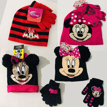 Foreign trade original order girls winter warm woolen knitted hat five-finger split finger gloves set