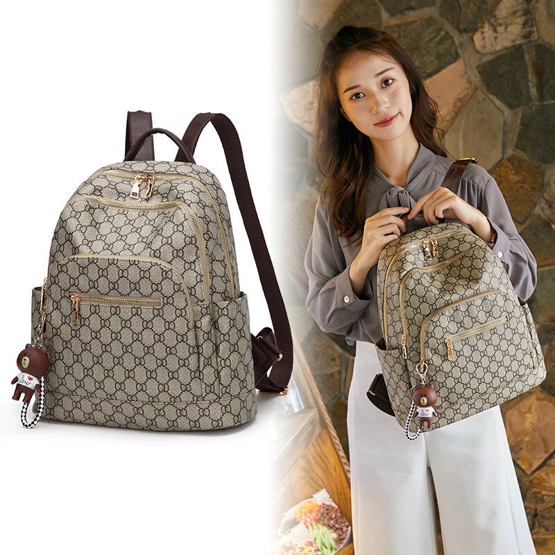 Genuine leather backpack women's 2022 new Korean version of the fashion big brand women's bag anti-theft leisure versatile travel backpack