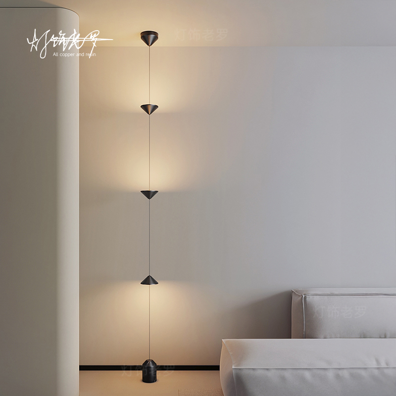 All-Copper Italian Minimalist Floor Lamp Hourglass Chandelier Living Room Tv Wall Next to Sofa High-End Atmosphere Light