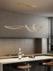 All-Copper Restaurant Chandelier 2026 New Model Modern Minimalist Light Luxury Dining Table Designer Creative Linear Bar Counter Lamp