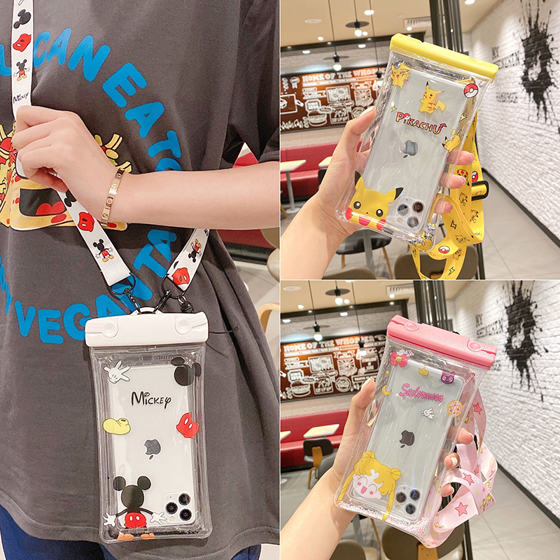 Mobile phone waterproof bag cartoon mobile phone sleeve Apple OPPO cute swimming takeaway sealing bag dive touch screen