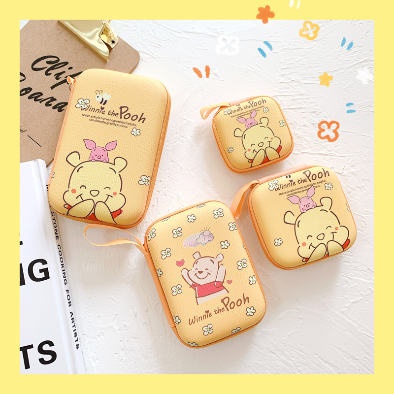Japan-ROK cute carry-on hard disc containing packet data line charger headphones Zero money bag cartoon mobile charging and breaking box