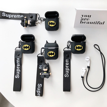 Batman Apple AirPods headphone case anti-drop protective case charging case anti-lost pendant Japanese and Korean Black Tide brand