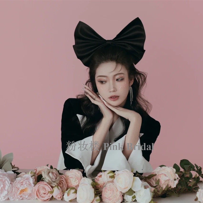 New Black Great Butterfly Hair Stirrup Photo Gallery With Makeup Styling Photography Photo-Head Yarn Head Accessories for Halloween Cos Hair Accessories