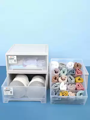 Underwear socks plastic storage box transparent drawer type space underwear multi-layer bra home storage cabinet finishing