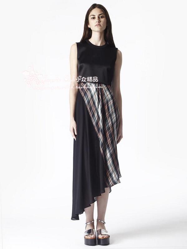 Mcqueen's Silk Plaid Bias-Cut Dress Dr1753