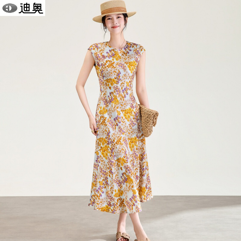 Dior Summer Vacation Style Printed Dress for Women 2026 New French Romantic Floral Dress Elegant Sleeveless Long Dress Dior Summer Vacation Style Printed Dress for Women 2026 New French Romantic Floral Dress Elegant Sleeveless Long Dress