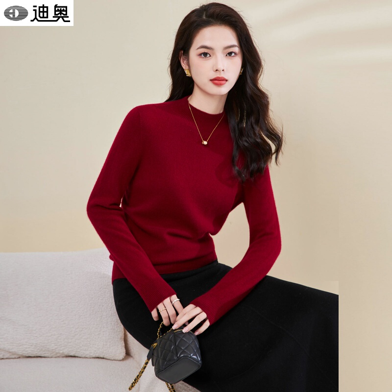 Dior High-Quality Half-Turtleneck Wool Sweater, Fashionable and Versatile, Slimming Base Layer, 25 Autumn and Winter New Solid Color Sweater for Women