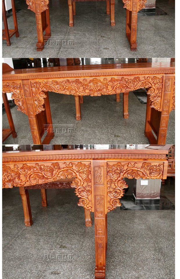 Đồ gỗ gụ Miến gỗ hồng mộc Miến Điện Zhongtang bộ sáu mảnh Vỏ gỗ hồng mộc lớn Ganoderma lucidum ghế Tám bàn bất tử - Bàn / Bàn mẫu bàn ghế sofa gỗ đẹp