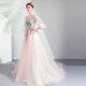 Pink bridal puff sleeve toast dress wedding banquet catwalk light luxury evening dress 2622