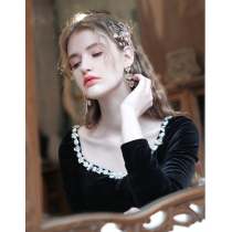 Angels Married Temperament Goddess Black Method Long Sleeve Short Birthday Party Banquet Small Evening Dress 18921