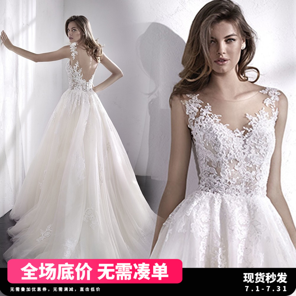 天使嫁衣 Sexy wedding dress for princess for bride, V-neckline, french style, wholesale
