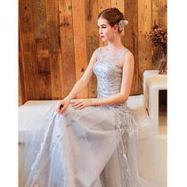 Every Day Special Price Flash Silver Grey Bride wedding toast Toast Dinner dinner Annual Meeting Bridesmaid Wedding Dress 1176