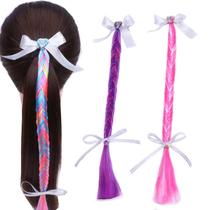 Cartoon children wig braid bow color girl performance dress accessories baby top clip hair accessories