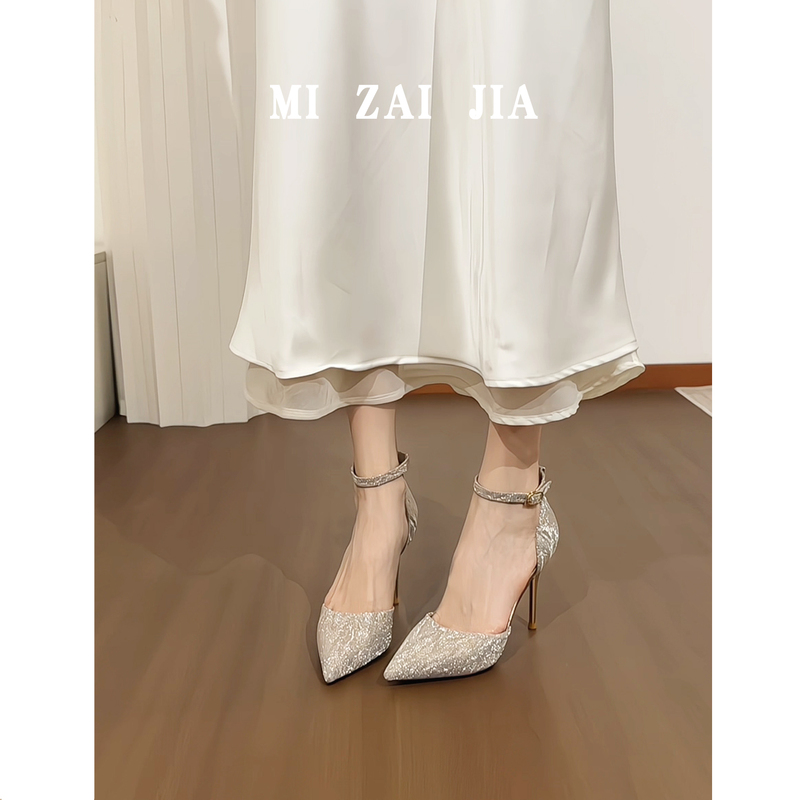 Sheepskin Version ~ Beautiful and Comfortable Low-Heeled Women's Wedding Shoes, Crystal Beautiful and Comfortable Low-Heeled Stiletto Sandals Sheepskin Version ~ Beautiful and Comfortable Low-Heeled Women's Wedding Shoes, Crystal Beautiful and Comfortable Low-Heeled Stiletto Sandals