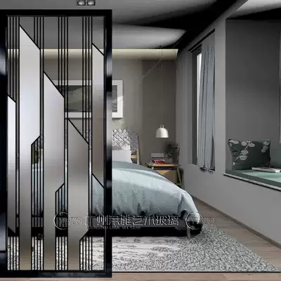 Living room modern light luxury simple glass screen Bedroom blocking net red partition wall decoration translucent entry entrance