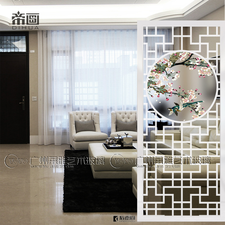Phòng khách kiểu Trung Quốc mới nghệ thuật mờ kính màn hình nhà phân vùng tường trang trí hiện đại tối giản hiên phòng ngủ - Màn hình / Cửa sổ vách ngăn phòng khách bằng gỗ đẹp
