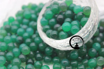 Hidden Gemstone Mancha Gemstone Green Round Agate Round Bead 8 Hao Beads 500g
