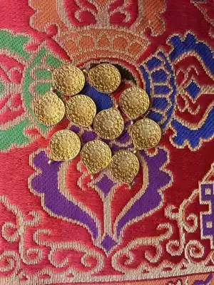 Pure Copper Buddhist supplies Nine palaces Bagua tag Rosary pendant can be worn to turn Feng Shui mini