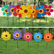 New childrens kindergarten ground stall Toys plastic Outdoor Decorative Sunflower Sun Flowers Traditional Big Windmill
