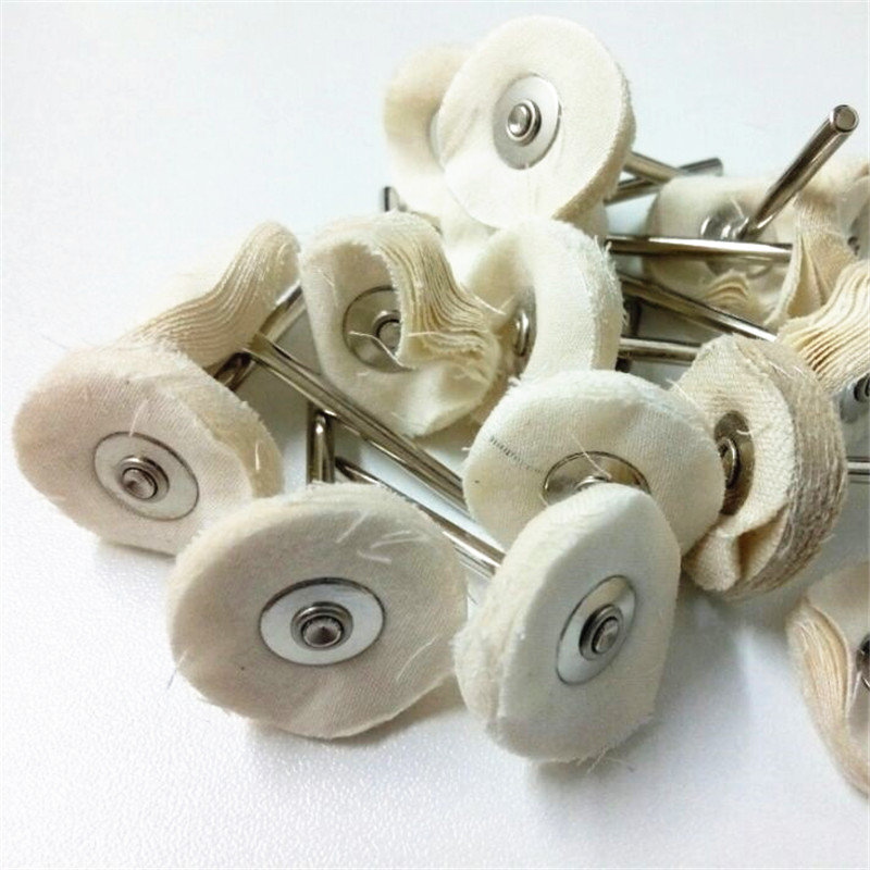 Yellow white cotton wheel mirror polishing electrical grinding parts T - shaped grinding head brush 3X 25MM