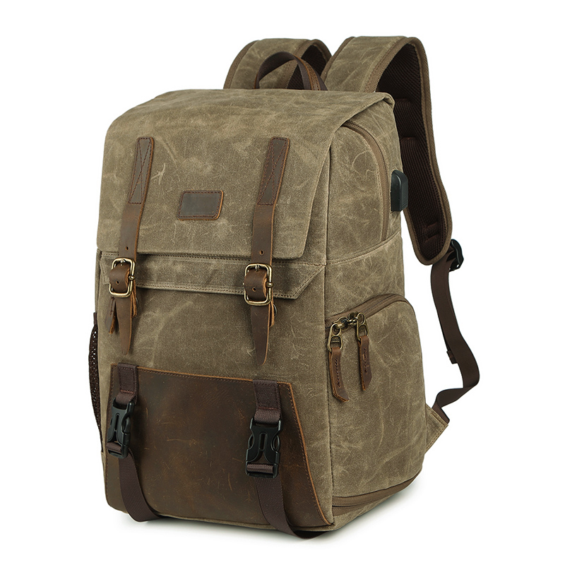 Monocular camera bag Double shoulder camera bag Monocular anti-theft side opening backpack Laptop tripod camera