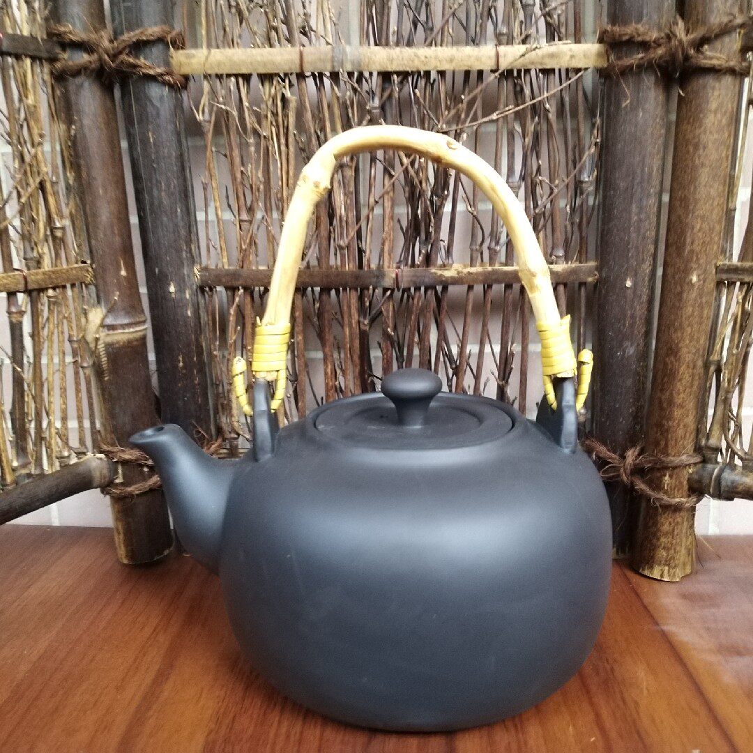 Ceramic Cooking Black Teapot Purple Sand Lifting Beam Burning Kettle Coarse Pottery Kung-fu Teapot Alcohol Charcoal Electric Heating Stove