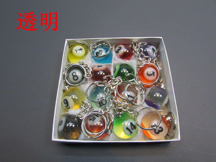 Billiards treo đồ trang trí móc chìa khóa 16 màu đen 8 luminous pha lê mini bóng key ring billiards đồ trang sức mua gậy bi a