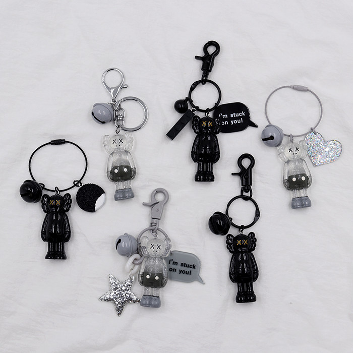 Violent bear kaws doll pendant keychain car male creative ins tide brand couple Sesame Street AirPods bag