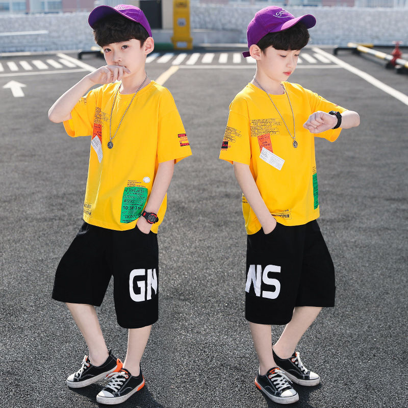 Boy Clothing Boy Boy Summer Clothing Short Sleeve Suit 2022 New Summer Style Sport Children Foreign Pie Handsome Korean version 7 tide 8