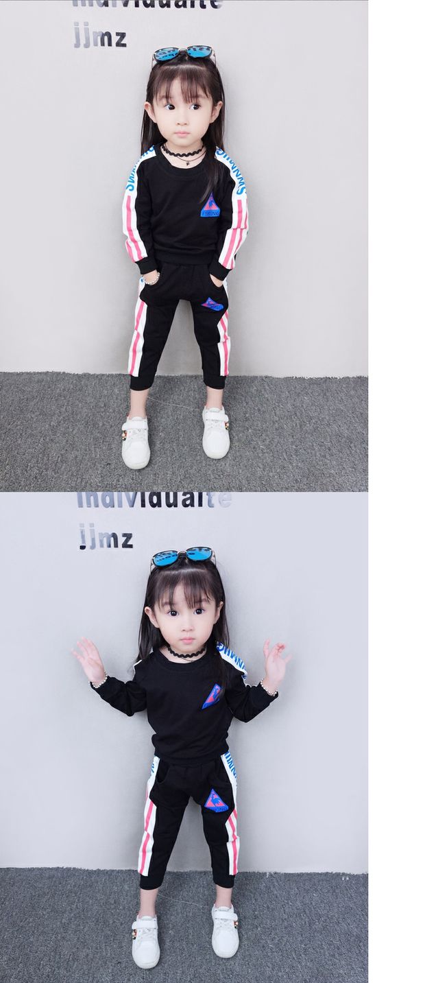 Bộ đồ mùa xuân cho bé gái 2018 trẻ em mới cho bé giải trí thể thao hai mảnh xuân hè 3-4-5 tuổi shop thời trang trẻ em cao cấp