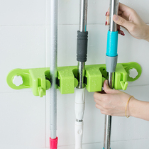 Multifunctional mop rack broom rack suction cup adhesive hook bathroom wall-mounted mop clip strong non-trace hanging shelf