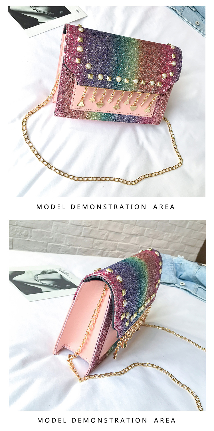 TATA New Fashion Women Shoulder Bag Chain Strap Handbags Clutch Bag Ladies Messenger Bags black one size 9