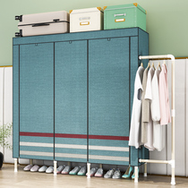 Wardrobe simple cloth wardrobe steel tube plus coarse reinforcement sturdy and durable bedroom home containing modern minimalist hanging closet