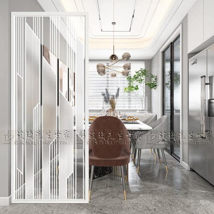 Nordic Light Extravagant Entrance Art Glass Screen Partition Brief Modern Home Decoration Bedroom Light Transmission Mobile Genguan