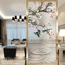 Home decoration art custom craft glass decorative background wall Bathroom partition screen Entrance living room Jane European Magpie