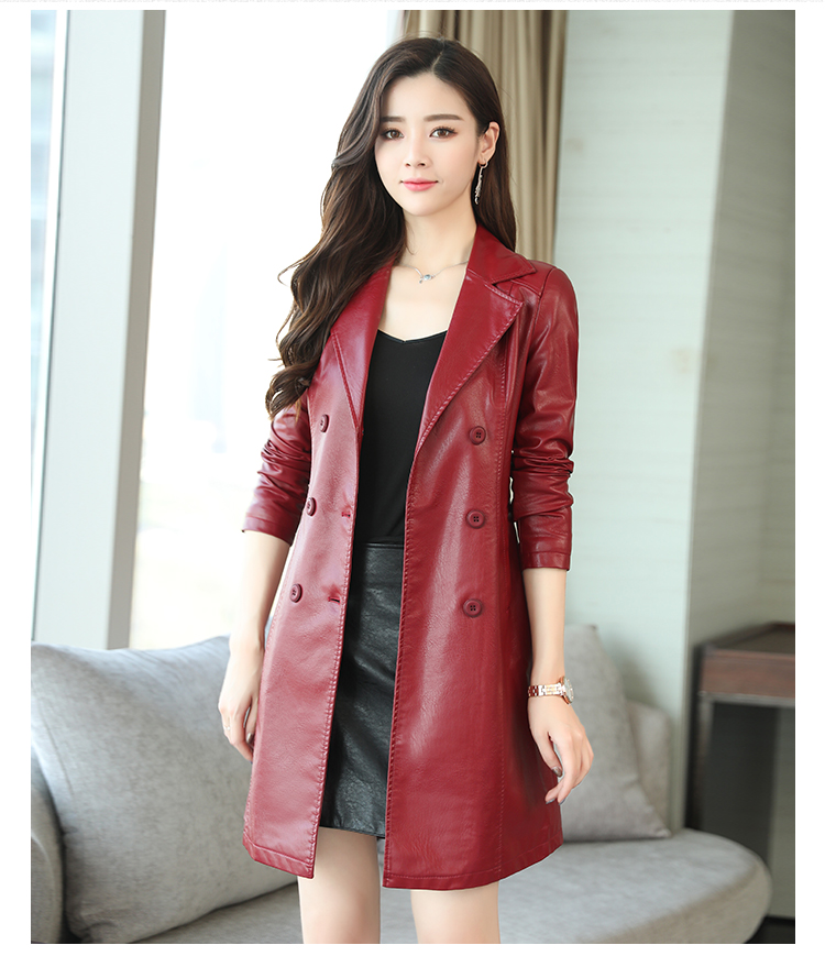 Mùa xuân và mùa thu 2018 Áo khoác da mới cho nữ Kích thước lớn Slim Thin Tay áo dài phù hợp với áo khoác gió Hàn Quốc áo da dê