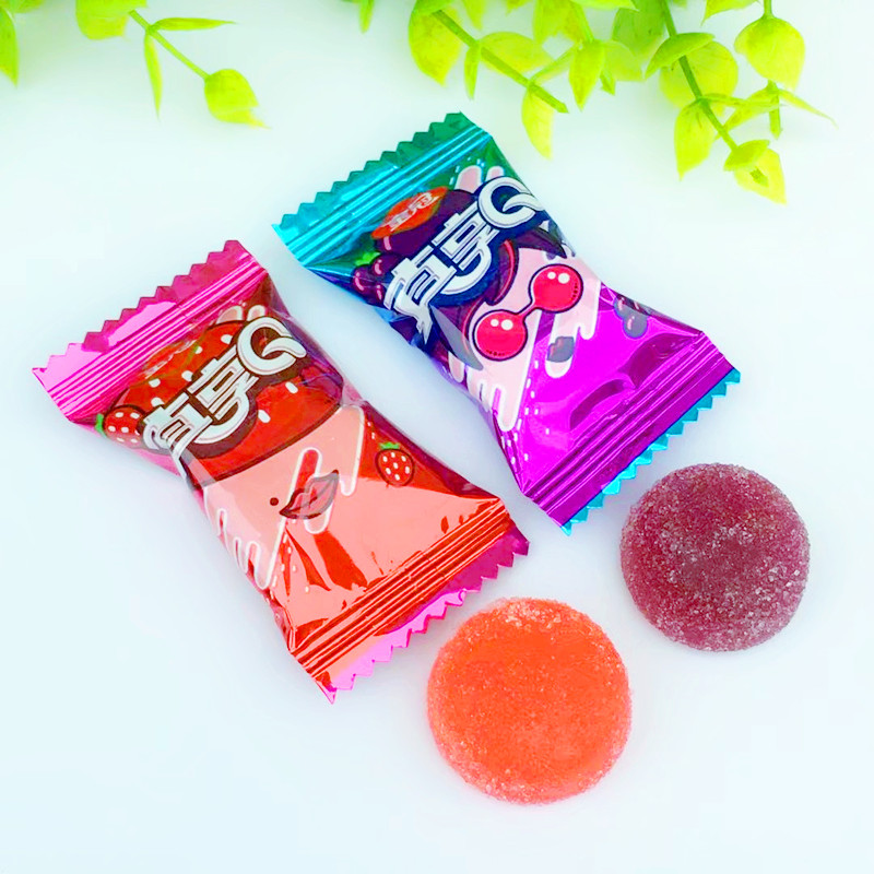 Jinguan Zhenxiang Q Gummy Candy Fruit Flavor Candy Strawberry Grape Flavor Gummy Candy 500g Bulk Wedding Candy Snacks