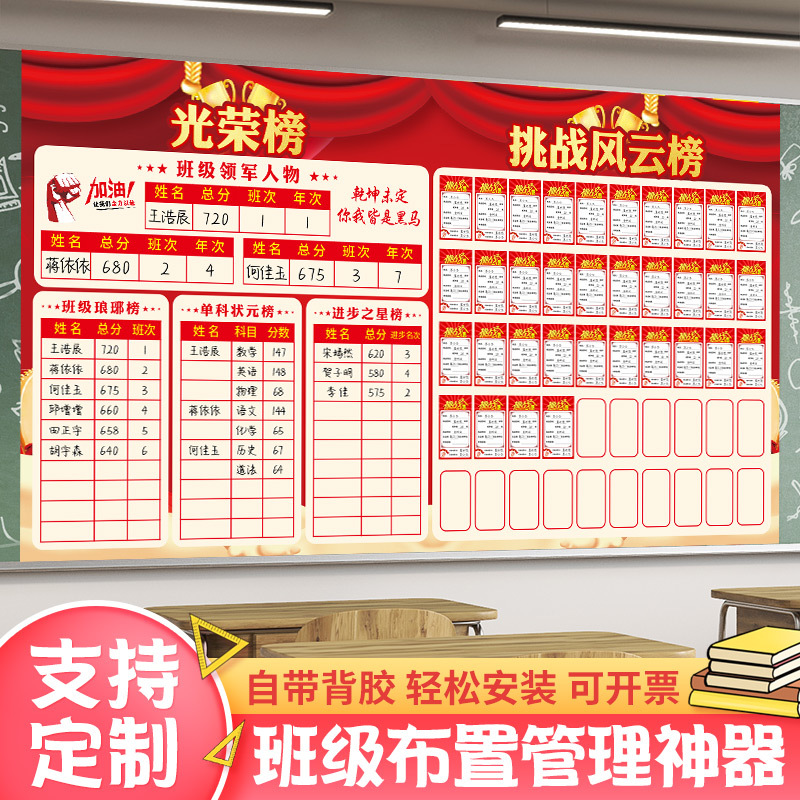 Class Challenge List Honor Board Wall Stickers Junior High School Entrance Exam Goal Cards College Entrance Exam Student Classroom Cultural Decoration Stickers Class Challenge List Honor Board Wall Stickers Junior High School Entrance Exam Goal Cards College Entrance Exam Student Classroom Cultural Decoration Stickers