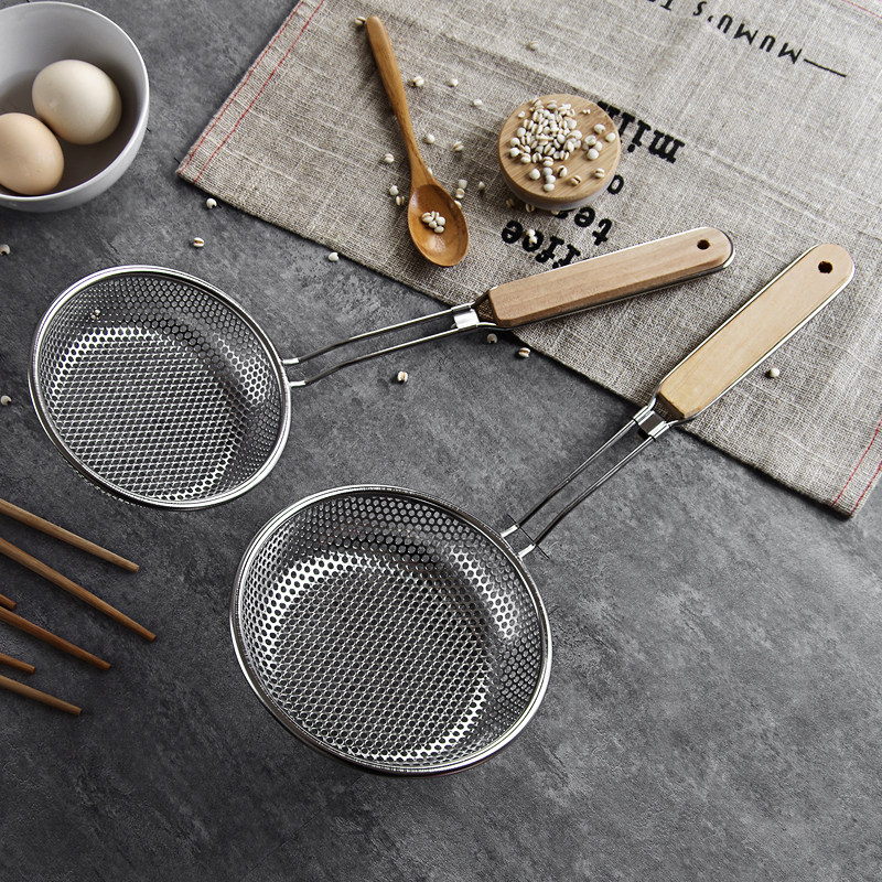 Large Number of Leaking Spoon Kitchenette Home Long Handle Strainer Scoop spoons Hot Pot God Ware Stainless Steel Dense Web mix Hedge Filter