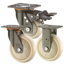 Xiangrong caster 4 inch nylon 5 inch universal wheel 6 inch 8 inch anti-tangle caster wear-resistant impact-resistant industrial brake wheel