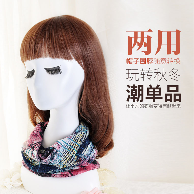 Mùa thu và mùa đông gió ấm áp cộng với mũ nhung thể thao ngoài trời bib headband mũ đôi sử dụng cho nam và nữ mẫu in cotton co giãn khăn cổ phượt