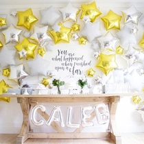 10 inch wedding wedding five-pointed star aluminum balloon small peach heart aluminum foil balloon birthday party decoration