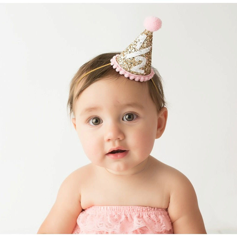 Baby Boy Full Moon Flash Powder Birthday Hat Crown Customizable Numbers
