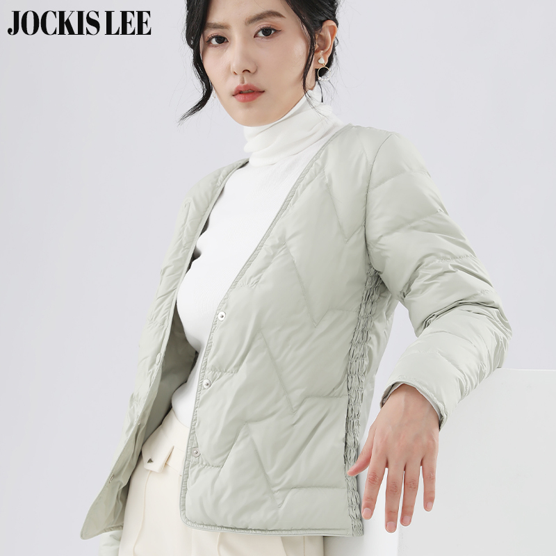 Short Deep V-Neck down Jacket for Women, Slim Fit, Lightweight, Warm, Thickened, Slimming, Inner Layer, Winter Base Coat