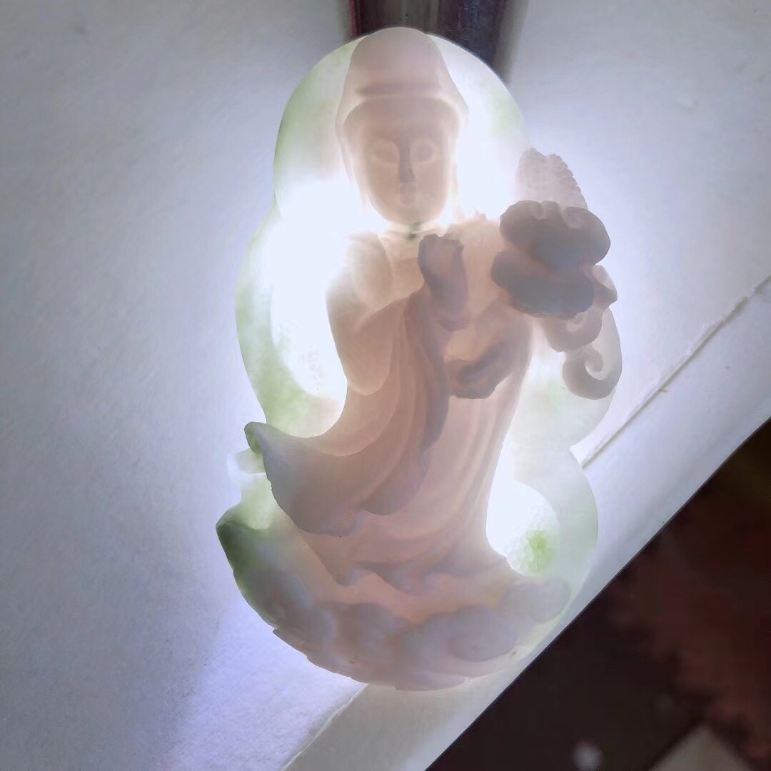 Clear Bunker Special Price Natural Jade Pendant Jade Guanyin Jade Pendant Zodiac Jade Pendant Zodiac Pendant Laughing Fofu Bag Delivered Delicately Gift Box