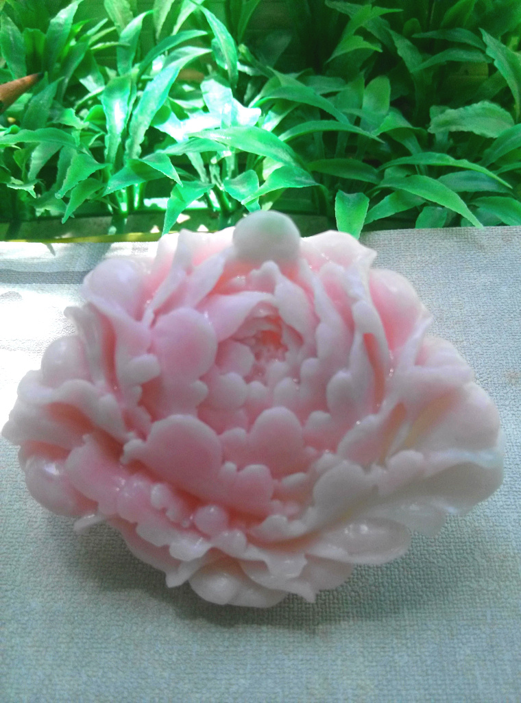 Already Tied UNIQUE MOUNTAIN JADE ICE SEED HIBISCUS RED AND TI PEONY FLOWER POWDER PENDANT APPRAISAL JEWELS NATURAL NECK ACCESSORIES PENDANT