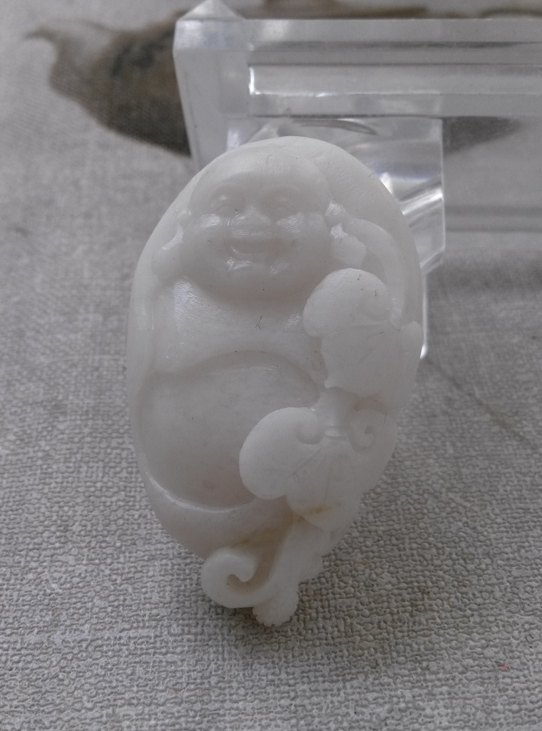 Unique Mountain Jade Laughing Buddha Natural Jade Pendant Jade Buddha Necklace Miyre Buddha Woman's Clear Barn Seconds Killing Promotion Manufacturer Direct Sales