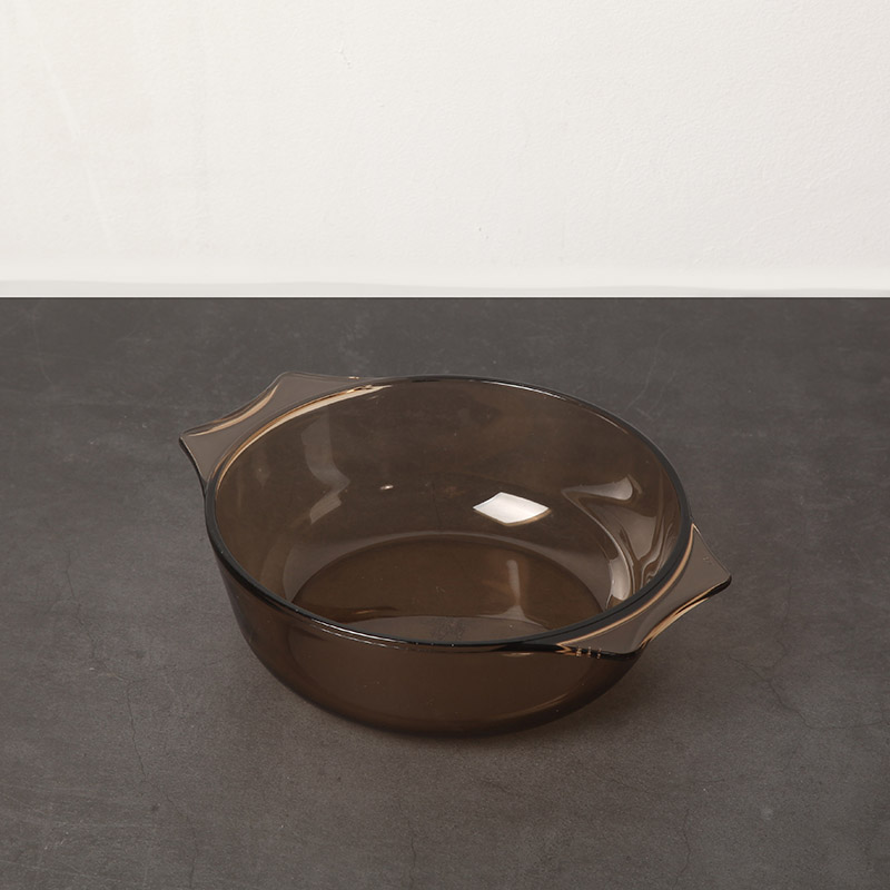 British 70s brown glass bowl middle-aged vintage tableware