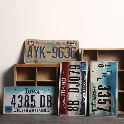 4 American old license plate vintage American vintage wall decoration